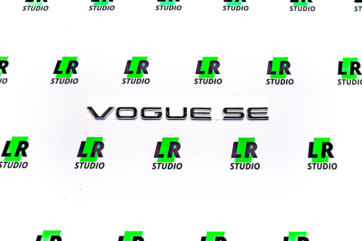 Шильдик ( Эмблема ) Vogue SE черная с хром окантовкой